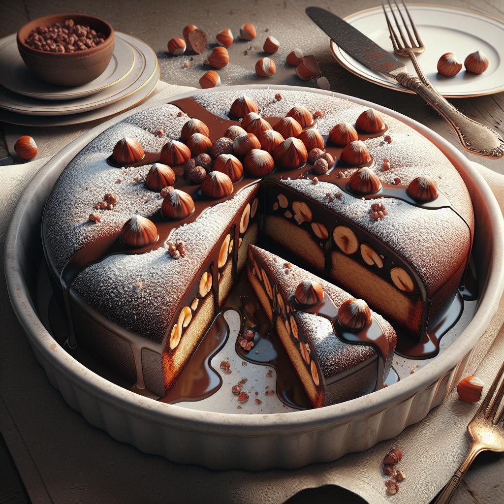 Torta de avellanas y chocolate