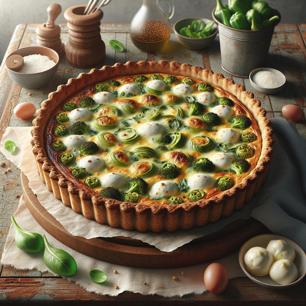 Torta rústica de brócoli y mozzarella