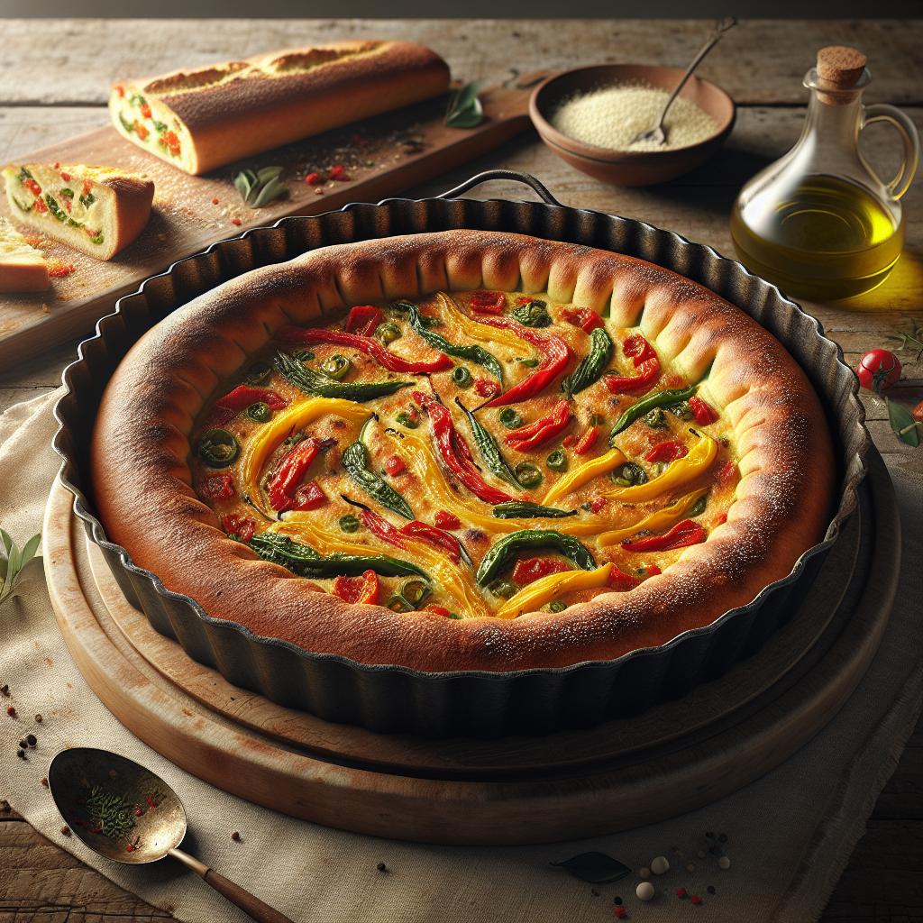 Tarta salada con pimientos