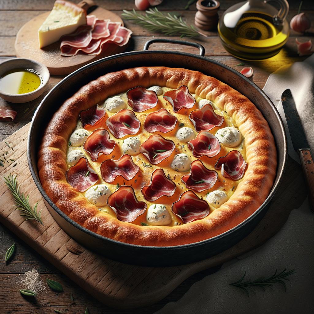 Tarta salada con ricotta y speck