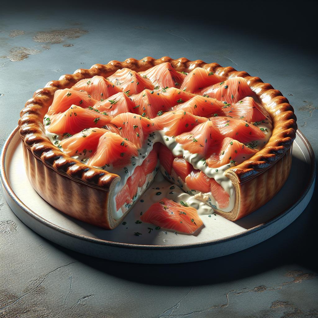 Tarta salada con salmón ahumado