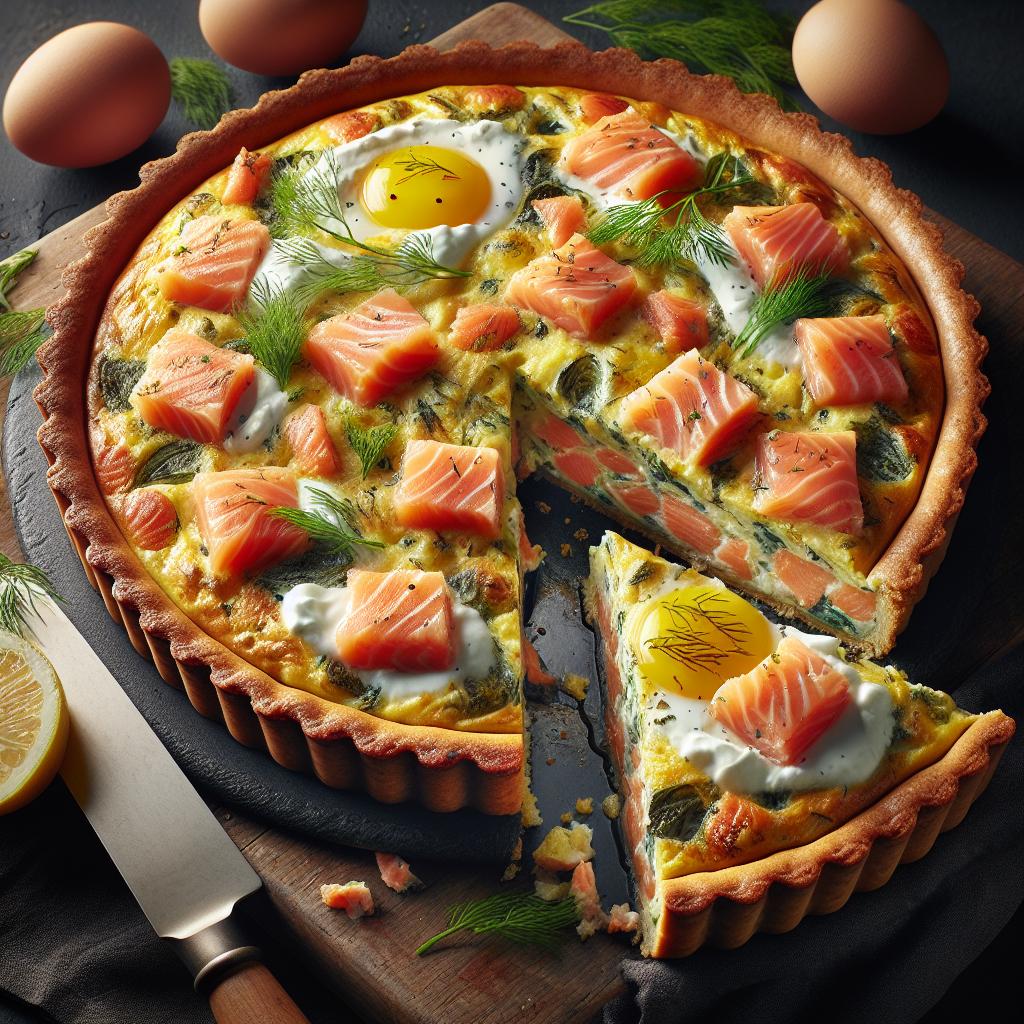 Tarta salada con salmón