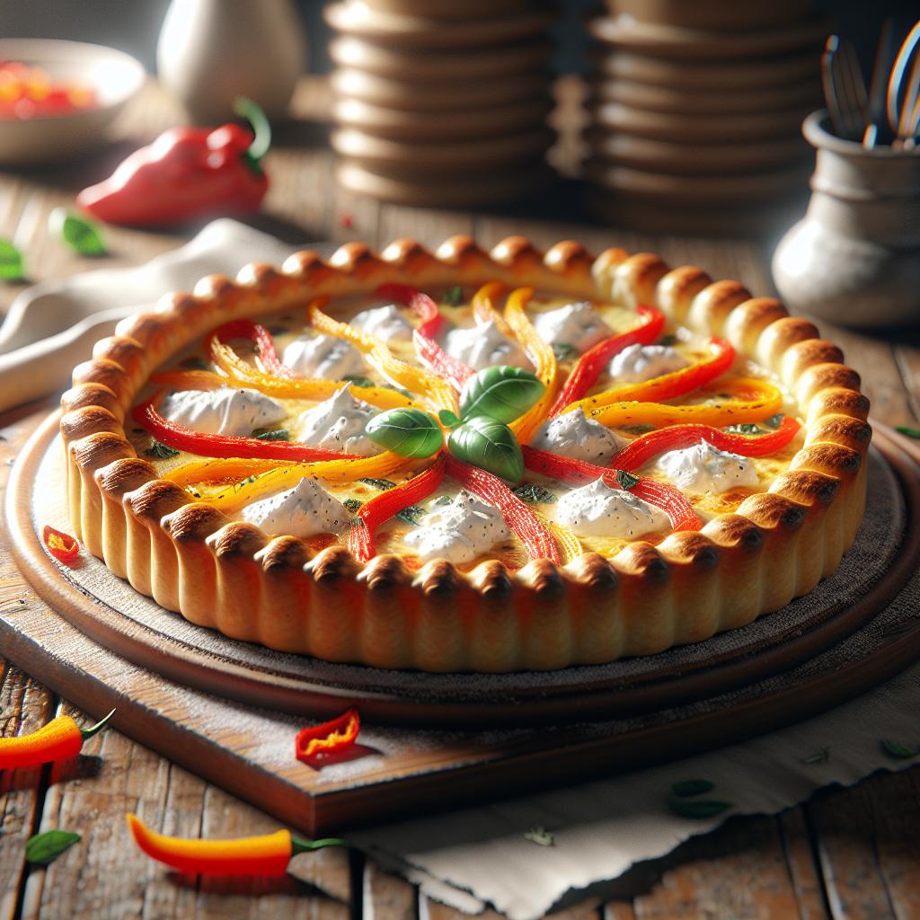 Tarta salada de pimientos y ricotta