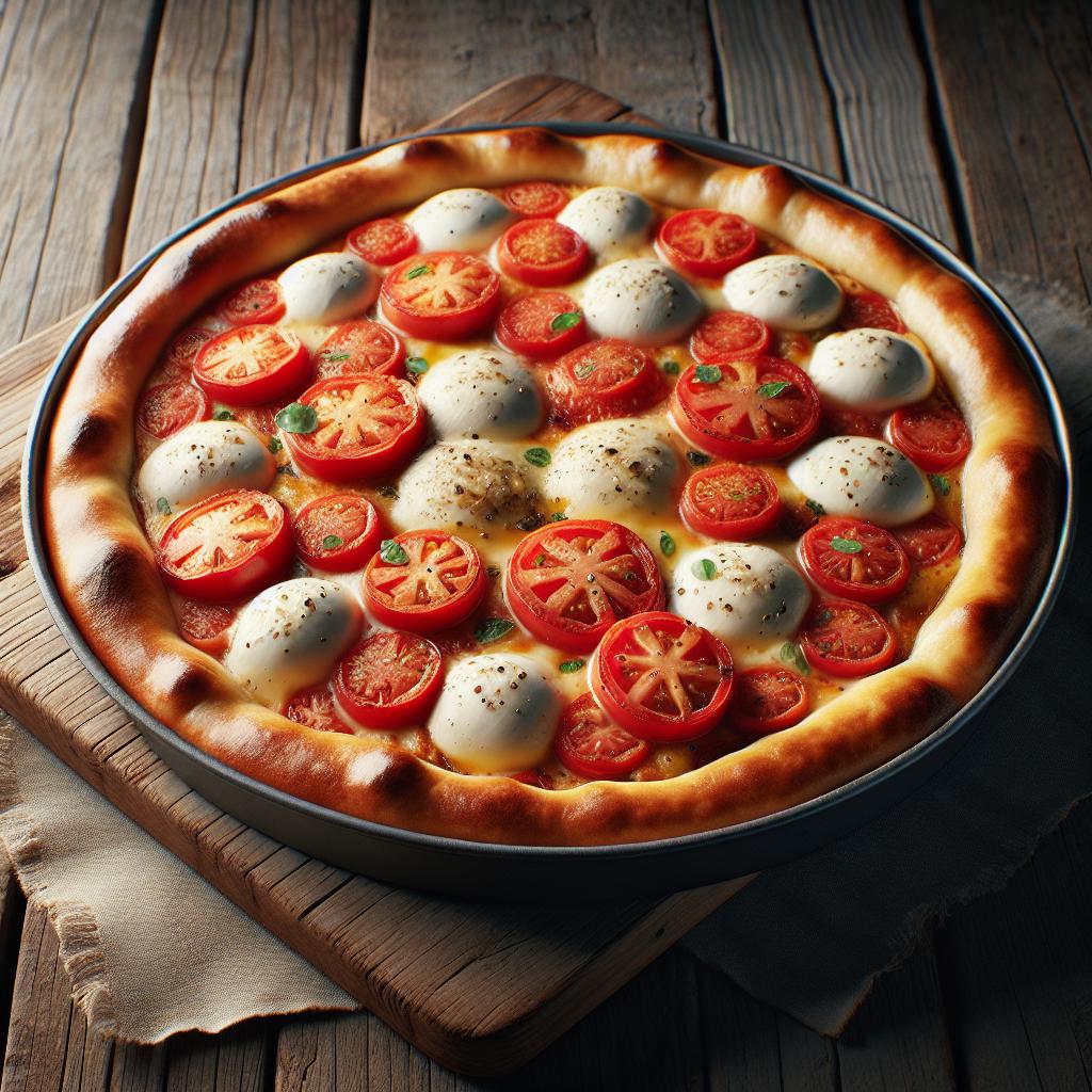 Tarta salada de tomates y mozzarella