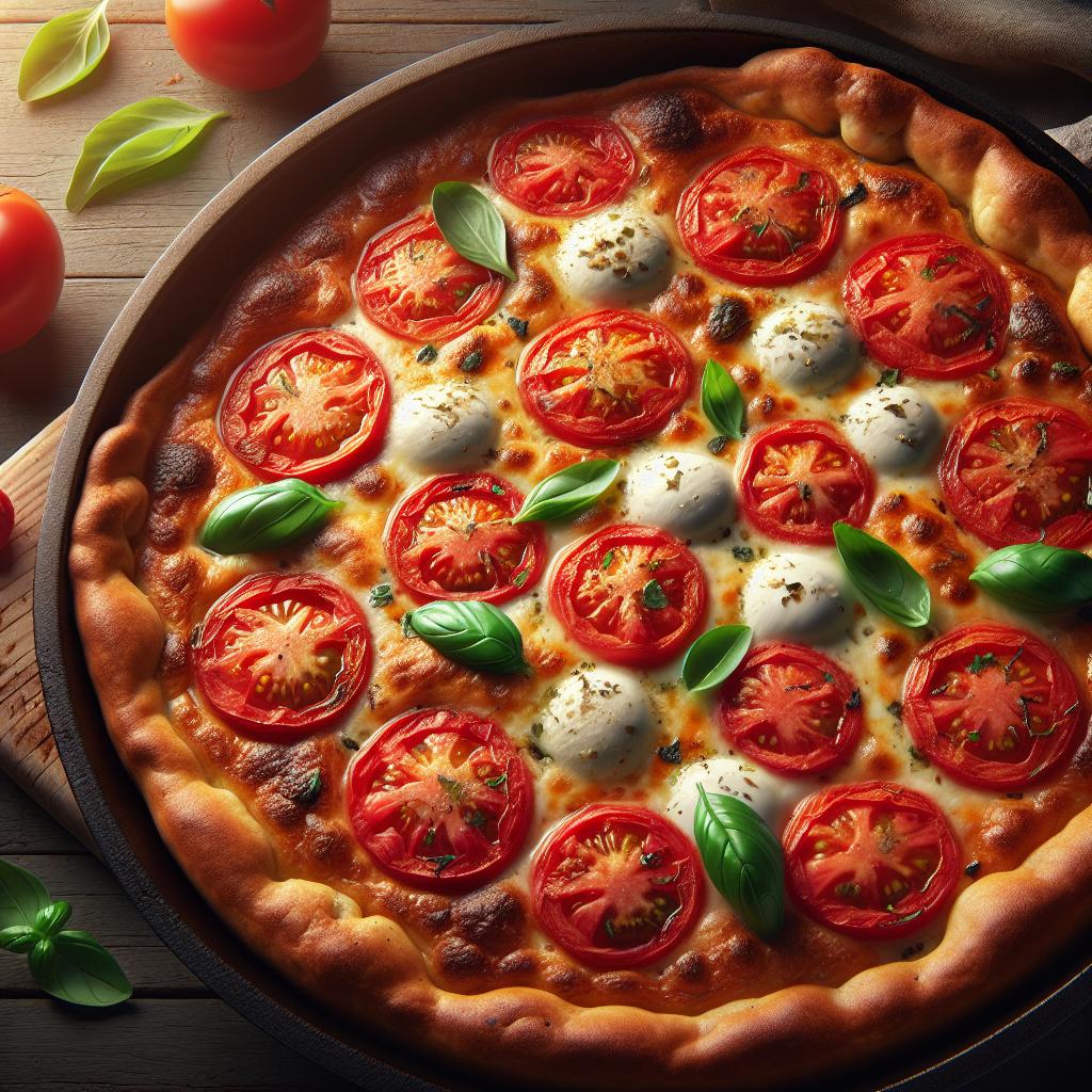 Tarta salada de tomate y mozzarella