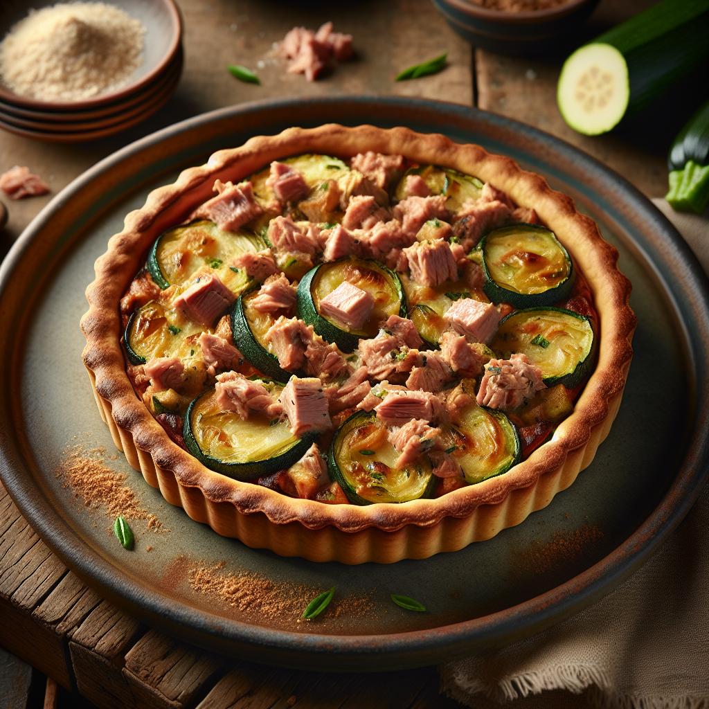 Torta salada de atún y calabacines