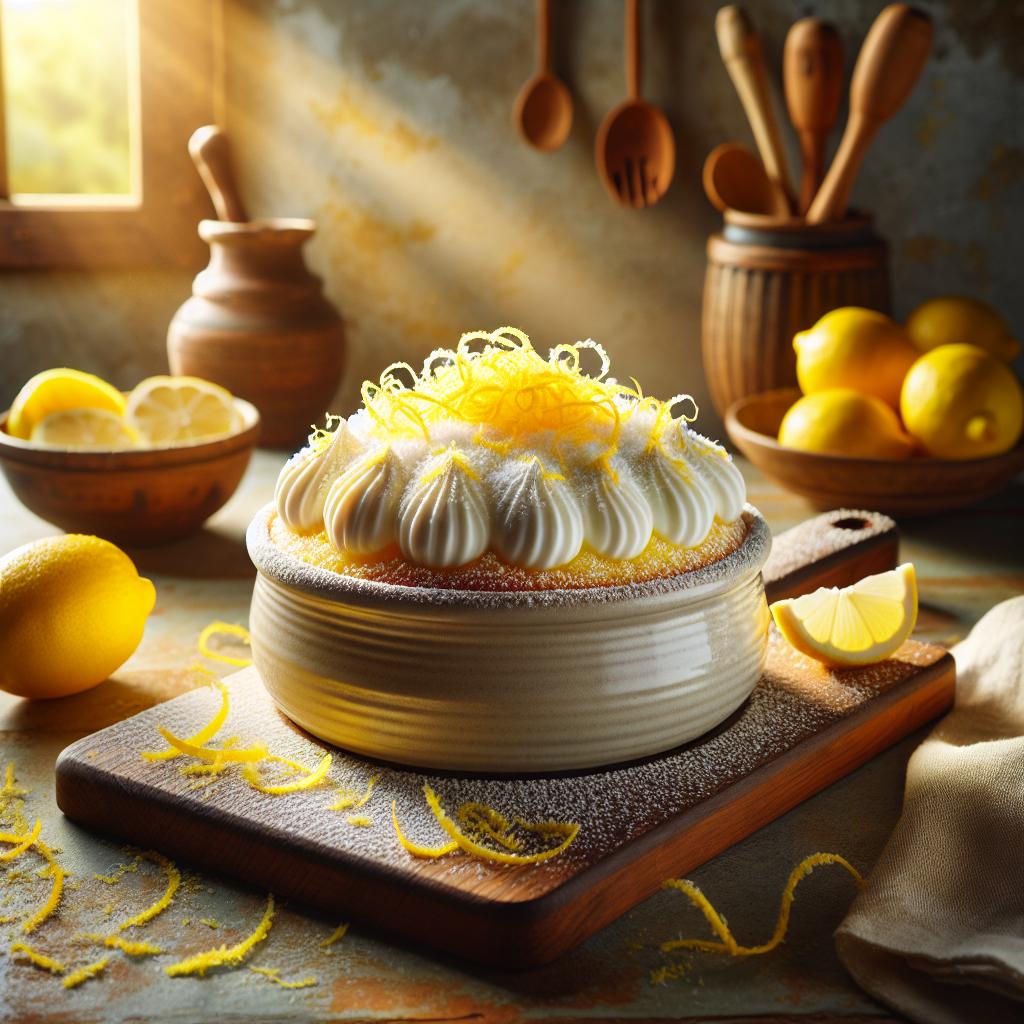 Torta esponjosa de limón y coco