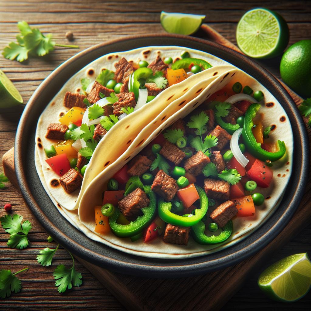 Tortillas con carne y verduras
