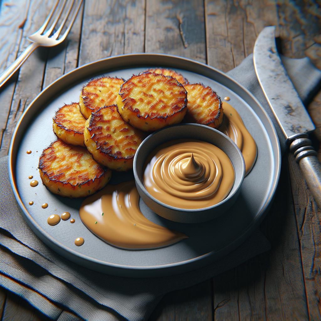 Tortitas de patata con salsa de cacahuetes