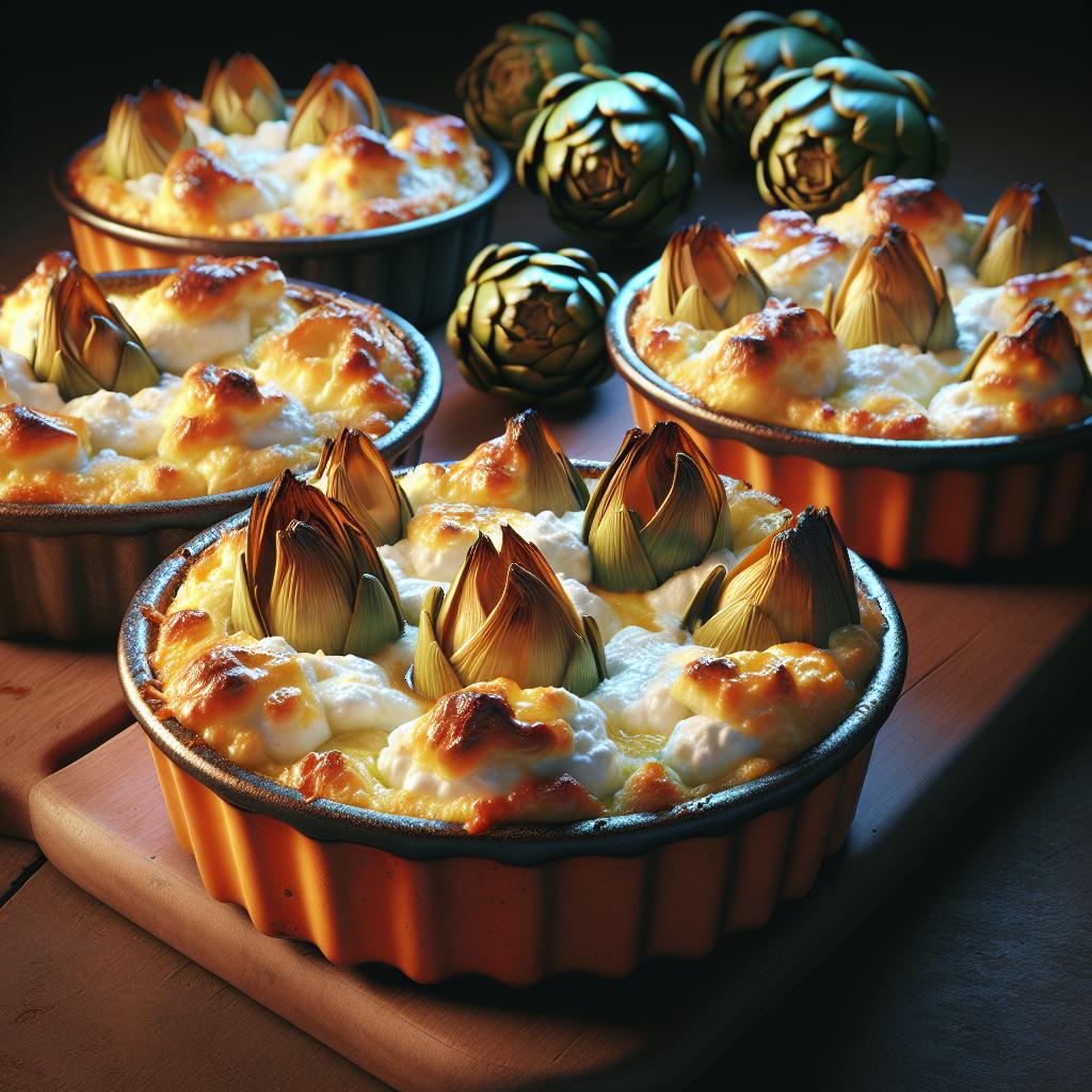 Pastelitos de ricotta y alcachofas