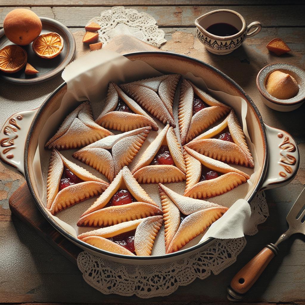 Triángulos dulces rellenos de mermelada