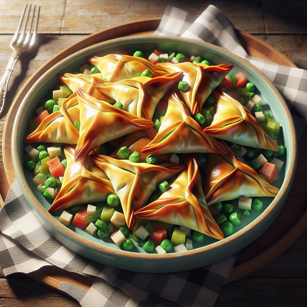 Triangulitos de verduras con pasta filo