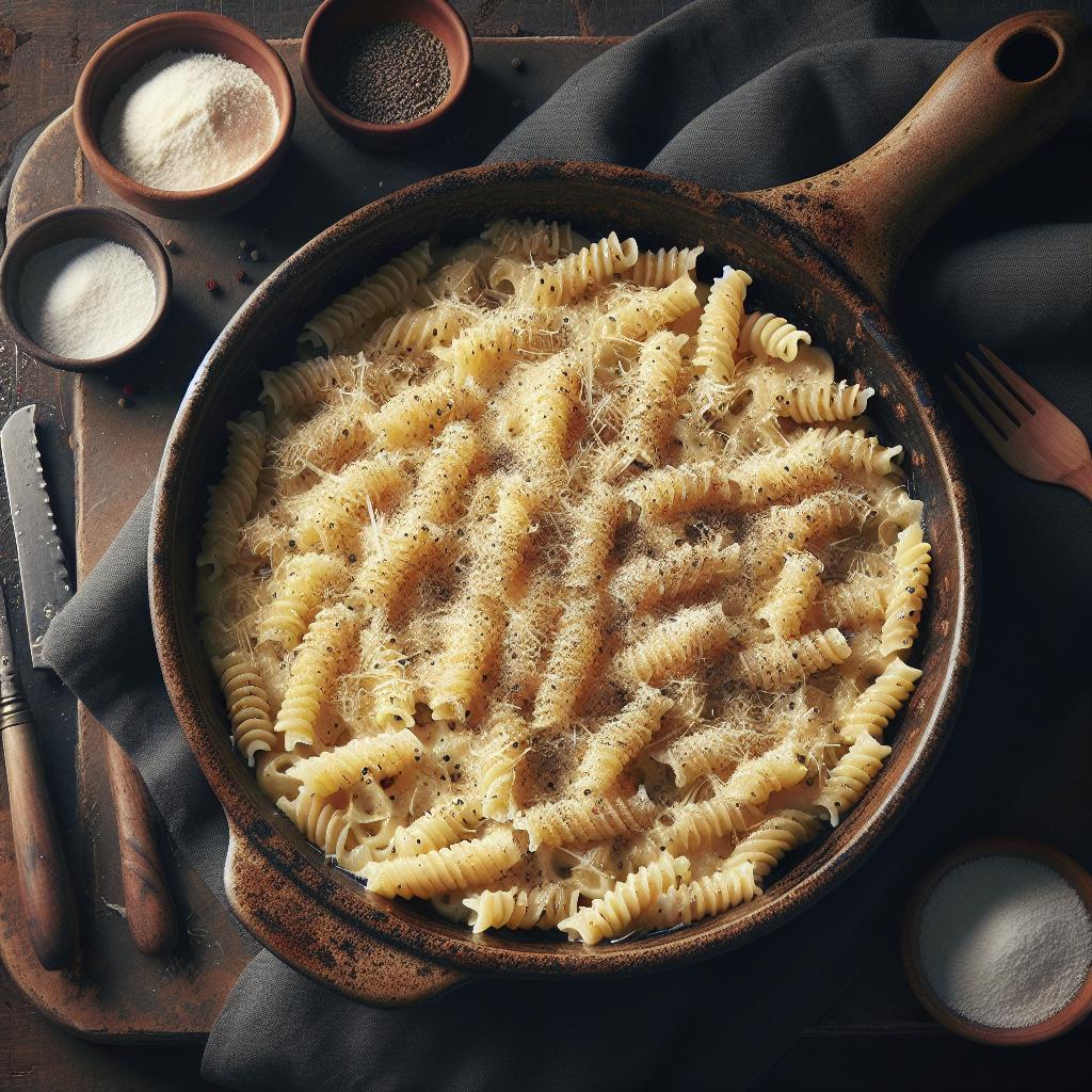 Trofie cacio e pepe al horno