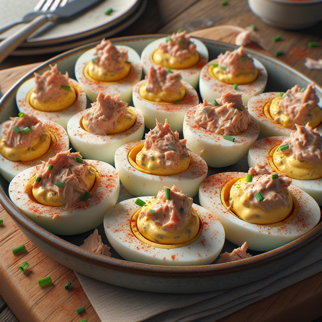 Huevos rellenos con atún