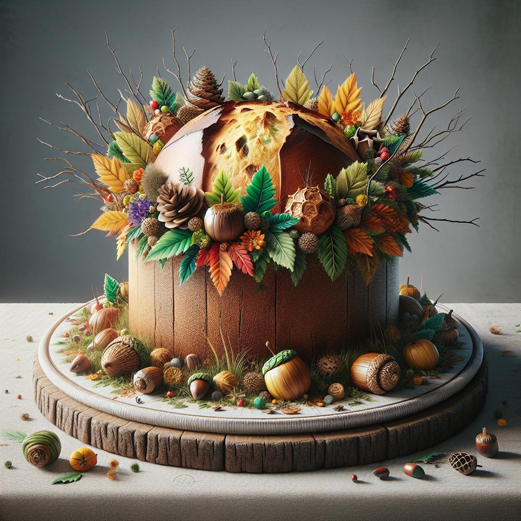 Pastel del bosque de panettone