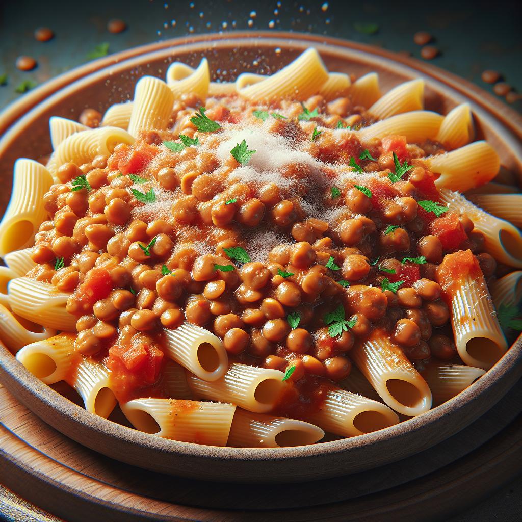 Ziti al Ragú de Lentejas