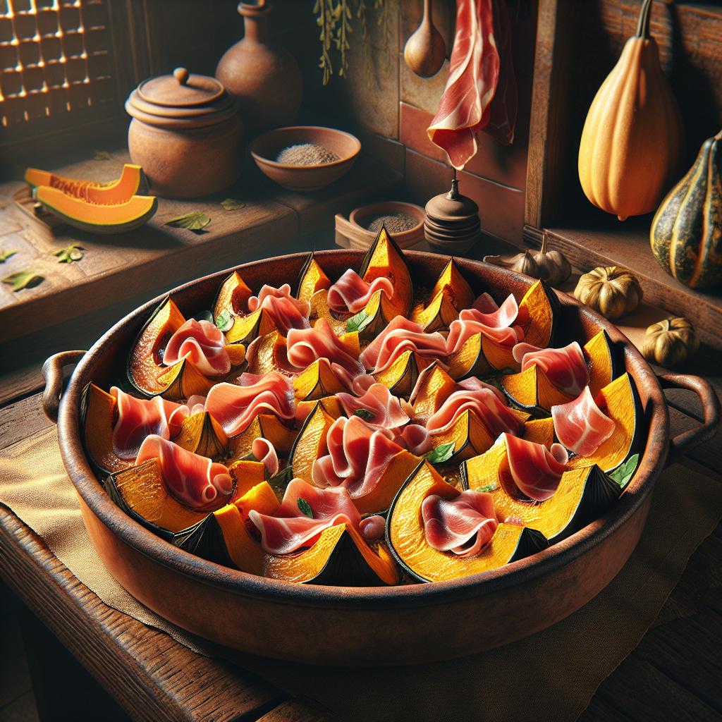 Calabaza al horno con speck