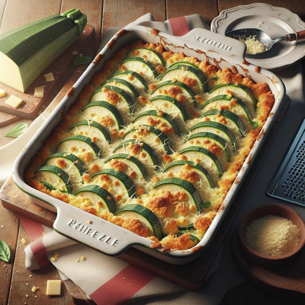 Calabacines gratinados al horno sin huevos