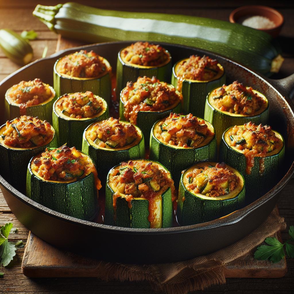 Calabacines rellenos vegetarianos