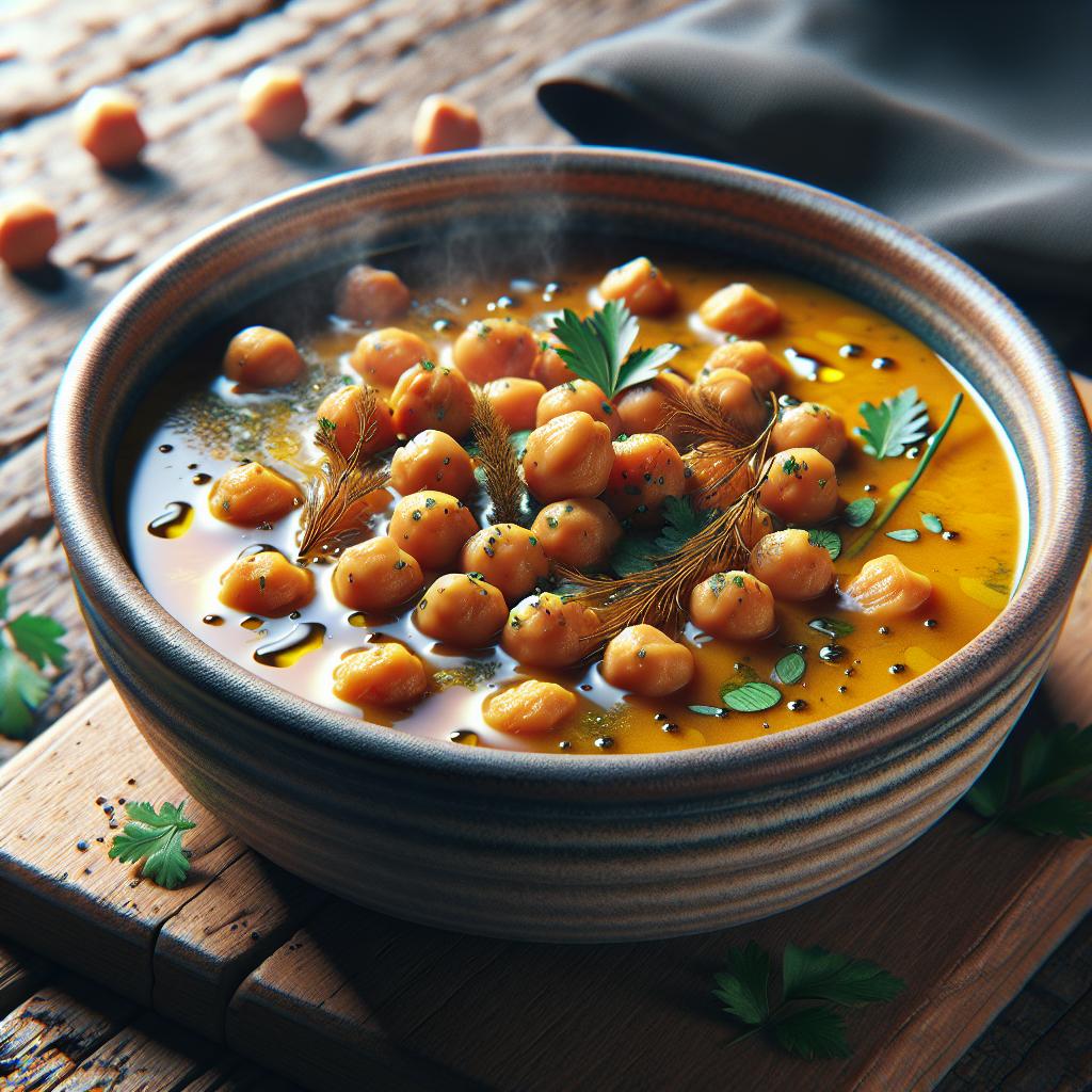 Sopa de garbanzos y castañas