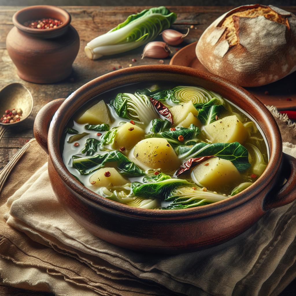 Sopa de escarolas y patatas