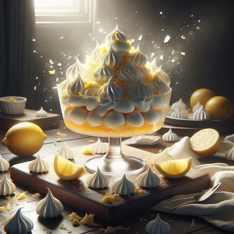 Cups with Lemon Cream and Meringues