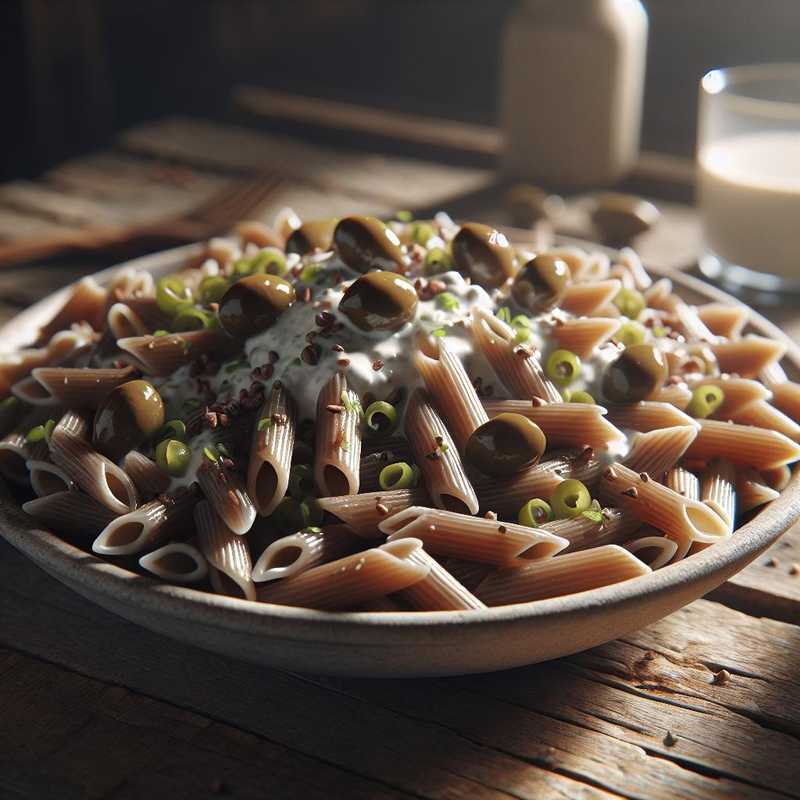 Buckwheat Penne with Yogurt and Olives