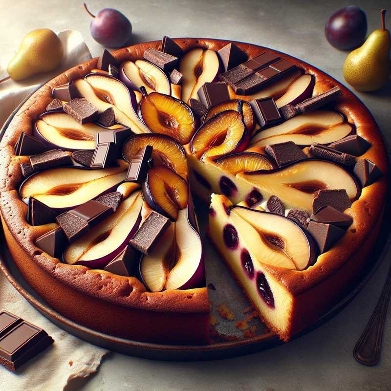 Plumcake with pears and chocolate