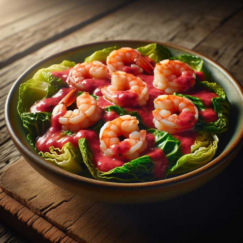 Cabbage Cups with Shrimp in Spicy Pink Sauce