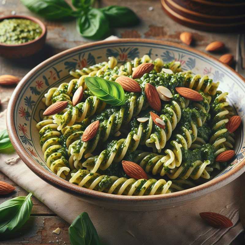 Long Fusilli with Basil and Almond Pesto