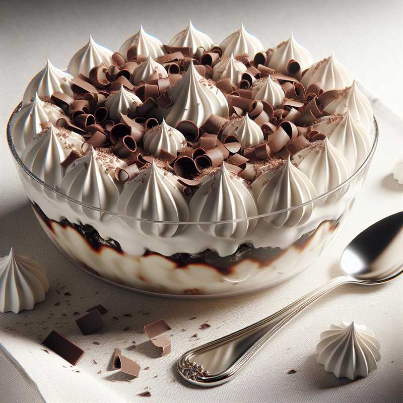 Mascarpone cup with chocolate and meringues