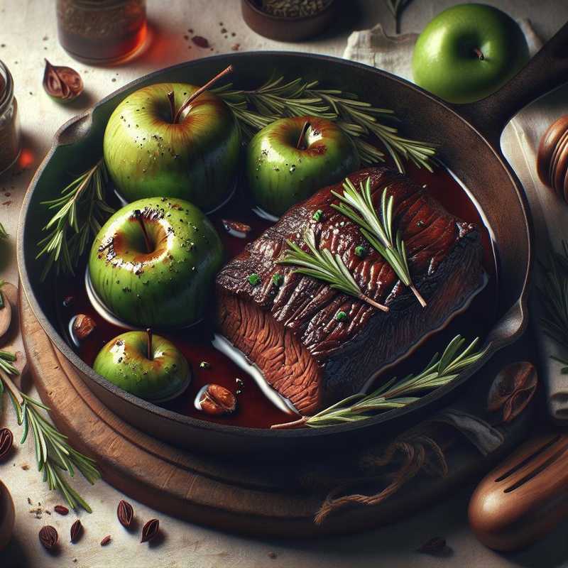 Braised Beef in Port Wine with Rosemary Apples