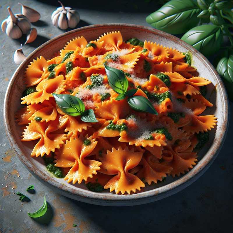 Farfalle with carrot pesto