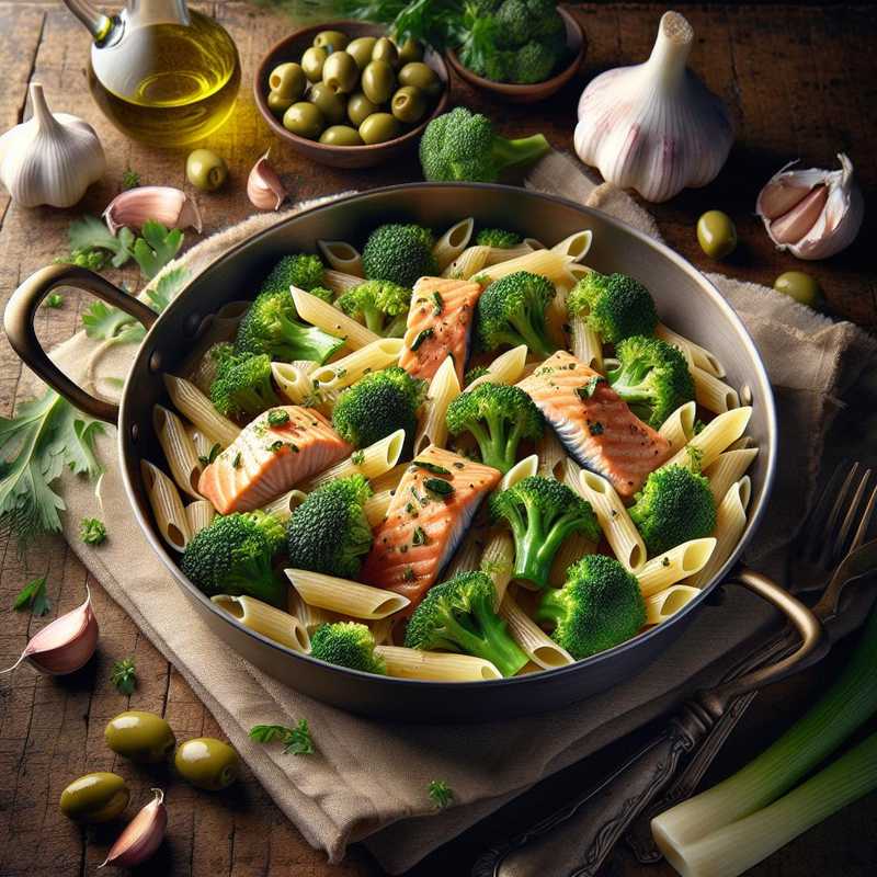Pennette with Broccolini and Fennel Salmon