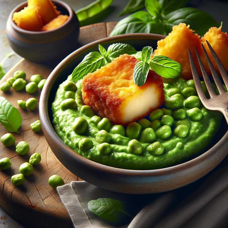 Fried Pecorino with Broad Bean Cream
