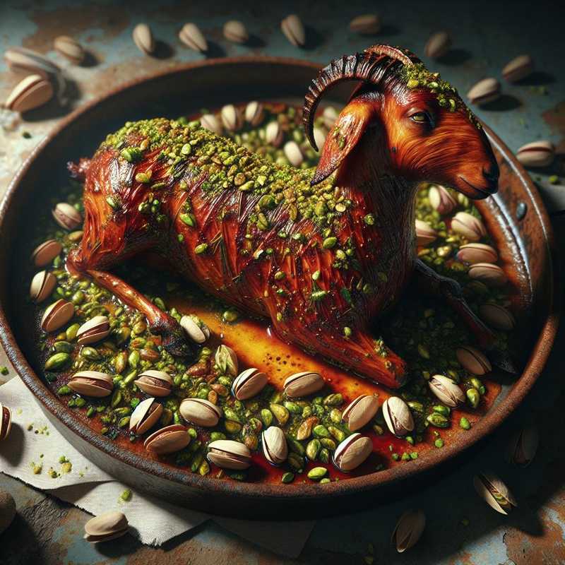Capretto al forno con pistacchi