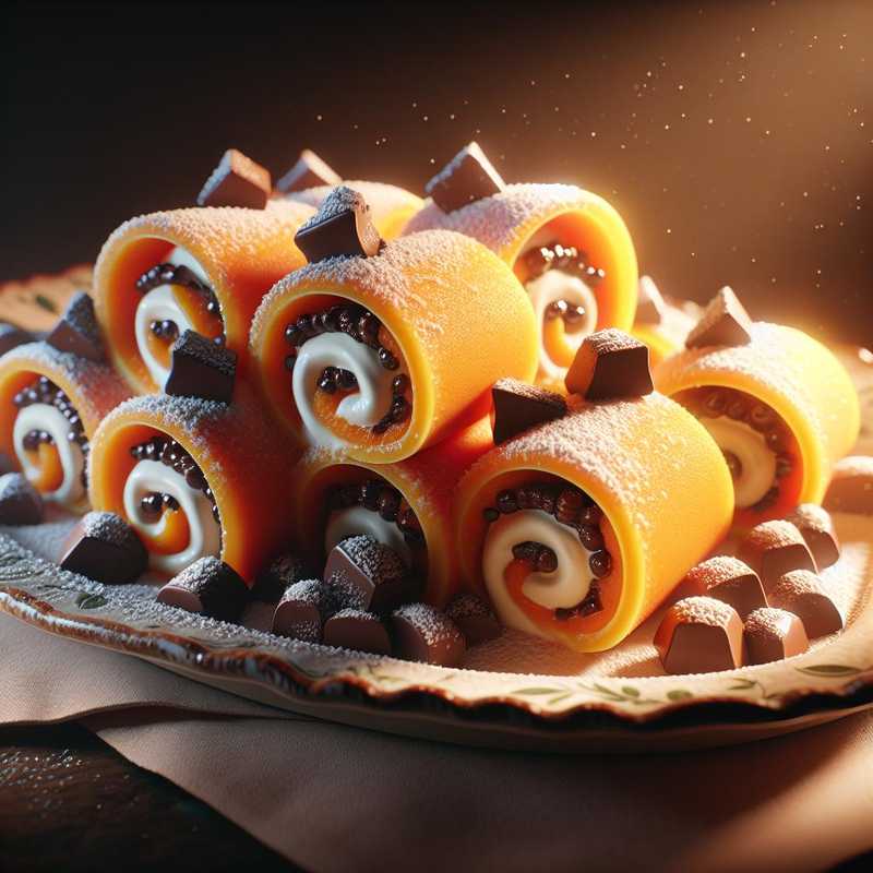Pumpkin Roll with Ricotta and Chocolate Chips