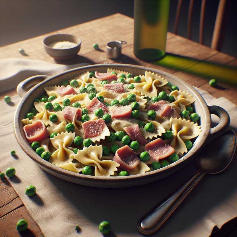 Farfalle with Ham, Peas, and Cream