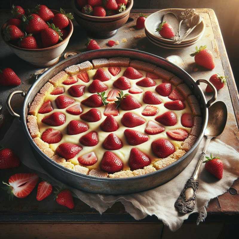 Sbriciolata cream and strawberries