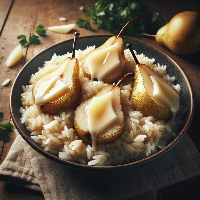 Rice pears and taleggio