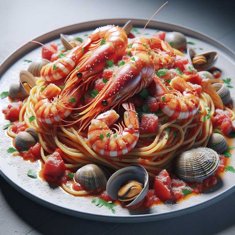 Spaghetti con gamberi e vongole