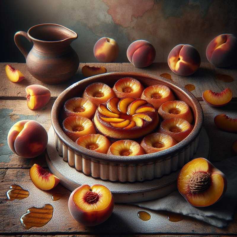 Upside-down peach cupcakes