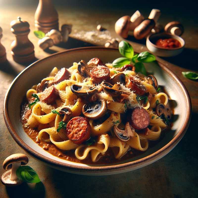 Porcini Mushroom and Sausage Pasta