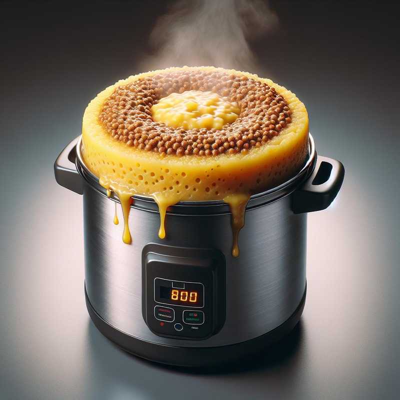 Polenta Taragna in a pressure cooker