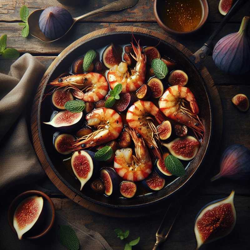 Sautéed Prawns with Figs and Mint