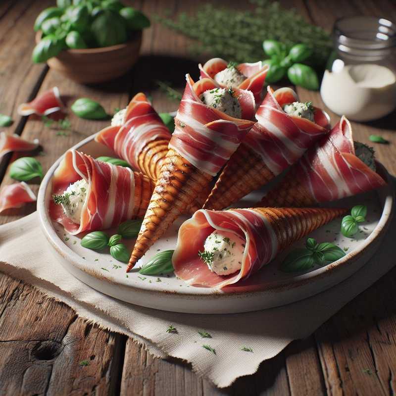 Speck and Robiola Cones with Herbs
