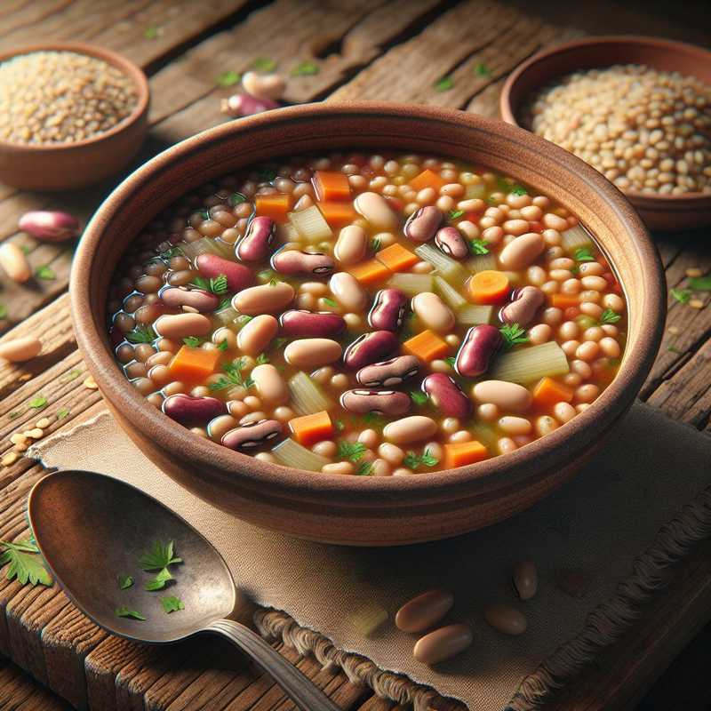 Spelt and Borlotti Bean Soup