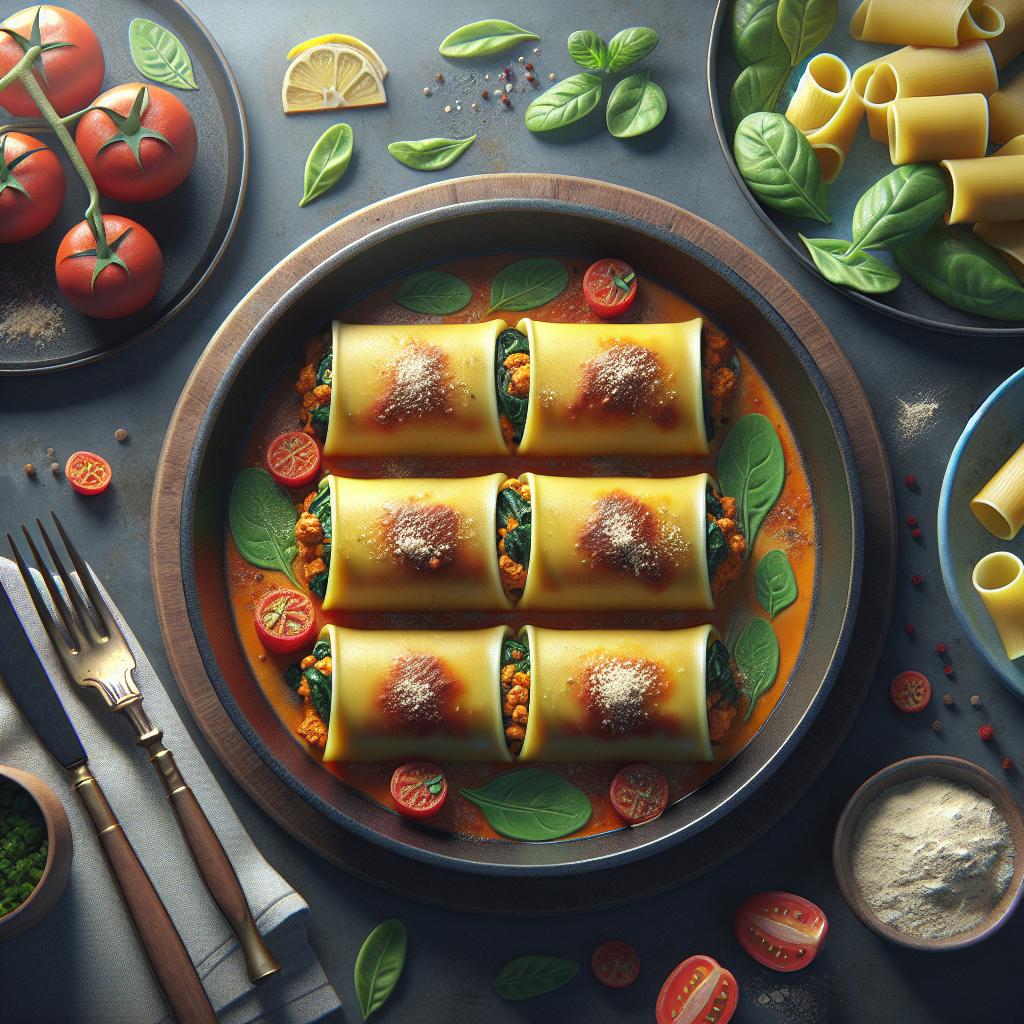 Cannelloni with meat and spinach - Home