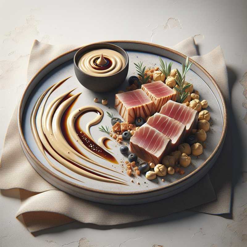 Tuna Fillets with Tahini and Hummus