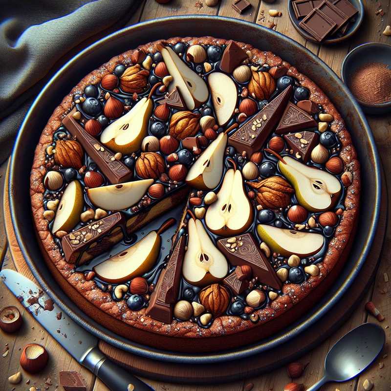 Chocolate, Hazelnut, and Pear Cake
